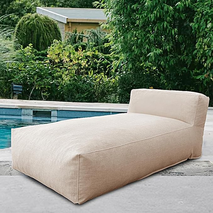 Outdoor Bean Bed Chair Sun Lounger, Outdoor Couch Sofa for Patio & Pool, Foam Filling Day Bed Furniture - Photo 1