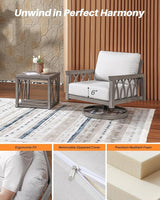 2-Piece Aluminum Outdoor Furniture Set, Swivel Patio Sofa Chair and Side Table Set - Photo 8