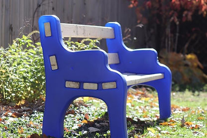 DIY Bench Ends Kit – Build Your Own Outdoor or Patio Bench – Fits Standard 2x4s, Hardware Not Included – Made in USA by Confer Plastics (Blue)