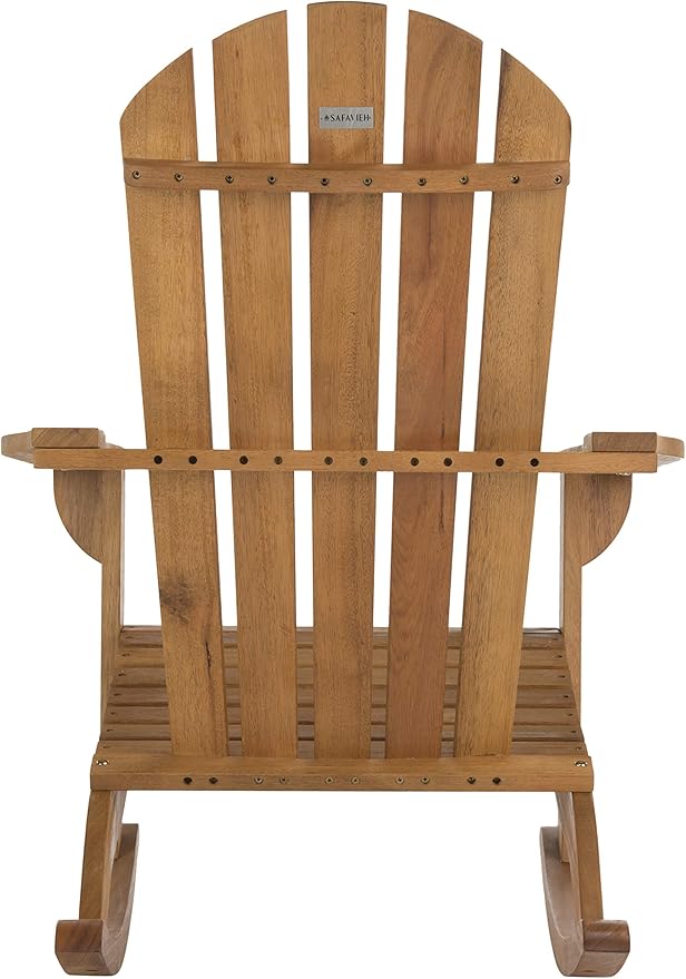 Safavieh PAT7042A Outdoor Collection Brizio Teak Rocking Adirondack Chair