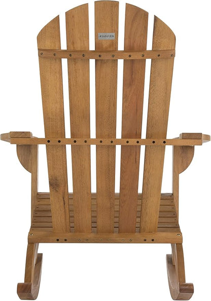 Safavieh PAT7042A Outdoor Collection Brizio Teak Rocking Adirondack Chair