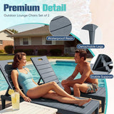 Devoko Outdoor Chaise Lounge Chair Set of 2 with 5-Position Adjustable Back - Photo 3