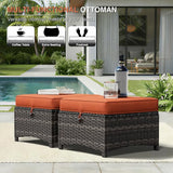 Joyside Outdoor Patio Couch Set, Outdoor Wicker Sofa with High Back, Deep Seating, Wide Armrest, Thickened Cushions - Photo 8