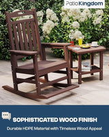 Classic Outdoor Rocking Chair Set of 4, HDPE Patio Rocking Chairs with Slat Back & Wide Armrests - Photo 5