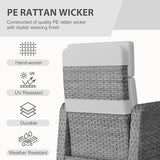 Restland Outdoor Recliner with Independent Adjustable Back & Footrest Wicker Patio Reclining Chair with Flip Table - Photo 5