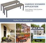 VICLLAX Outdoor Metal Bench, 51.2" Long Garden Backless Bench for Patio Porch Park Backyard, Grey - Photo 6