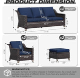 Joyside Wicker Patio Furniture Sets, 6 Pieces Upgraded Large Size Outdoor Furniture with Swivel Rocking Patio Chairs - Photo 2