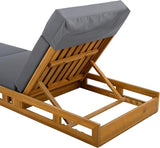 Outdoor Lounge Chaise Set with 3-Fold 4" Water-Resistant Cushion & Headrest, 4-Position Adjustable Backrest Recliner - Photo 5