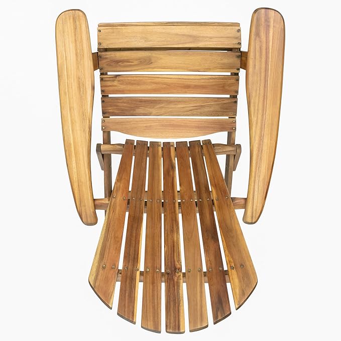 Christopher Knight Home Hanlee Folding Wood Adirondack Chair, Natural Stained Twin