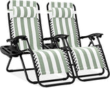 Best Choice Products Set of 2 Adjustable Steel Mesh Zero Gravity Lounge Chair Recliners w/Pillows and Cup Holder Trays - Photo 1
