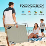 Outsunny Outdoor Lounge Chair, Adjustable Folding Chaise Lounge, Tanning Chair with Sun Shade for Beach, Camping, Hiking - Photo 4