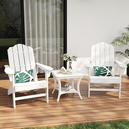 PeakPursuit HDPE Adirondack Chair Set of 2 for Patio, Wood Texture Lawn Chair, Outdoor Patio Furniture for Garden Backyard Deck
