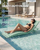 in-Pool Lounge Chairs Set of 2, Folding HDPE Pool Chairs Anti-Floating No Sandbags with Cup Holder & Handles - Photo 4