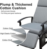 Domi Adjustable Patio Recliner Chair Metal Outdoor Lounge Chair with Flip Table Push Back, Adjustable Angle - Photo 6
