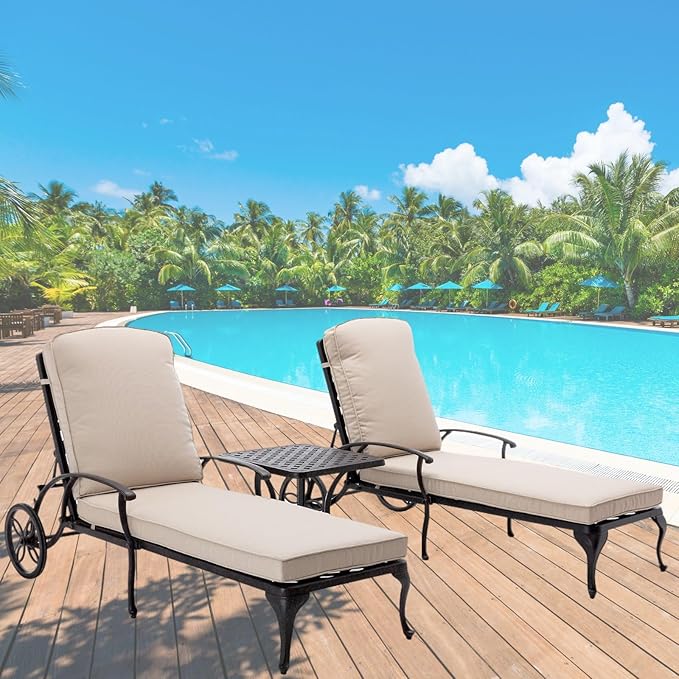 Chaise Lounge Outdoor Chair with Side Table - Photo 1