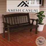 Amish Casual Outdoor Heavy Duty 800 LB Mission Pressure Treated Garden Bench(4 Foot, Dark Walnut Stain) - Photo 3