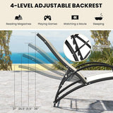 Giantex 2-in-1 Outdoor Rocking Chairs of 2, Convertible Lounge Chair with 4-Position Adjustable Backrest - Photo 7