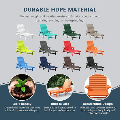 WO WESTIN OUTDOOR HDPE Laguna Poly Reclining Chaise Lounge, Orange