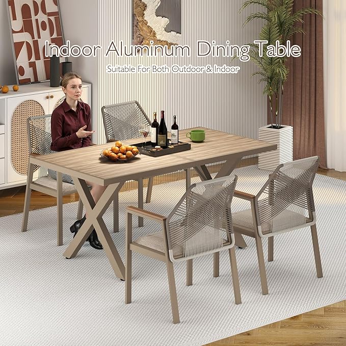 Aluminum Outdoor Dining Table - All-Weather Exposure - Photo 8