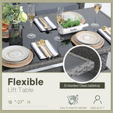SUNSITT Outdoor Patio Lift Dining Table, Rectangle Patio Coffee Table with Glass Tabletop - Photo 7