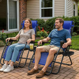 Magshion Zero Gravity Lounge Chair, Adjustable Folding Recliner with Cup Holder Side Tray & Removable Headrest Pillow - Photo 4