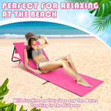 2 Pack Folding Beach Lounge Chair for Adults Couple Portable Sun Lounger Lightweight Tanning Mat with Storage Pocket - Photo 7