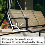 Textilene 3 Seat Hanging Swing, 5.2FT Patio Bench Swing - Photo 6