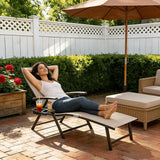 Kozyard Aluminum Outdoor Chaise Lounge Chair, Adjustable Reclining Patio Lounge with Drink Holder - Photo 7
