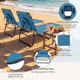Tangkula Beach Lounge Chair, Folding Sunbathing Recliner with Face Hole - Photo 9