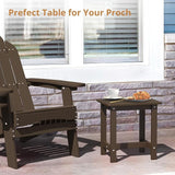 LUE BONA Outdoor Side Table Set of 2, HDPS Small Outdoor Table, Adirondack Side Table, Outside End Table for Patio, Deck - Photo 5