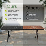 Pellebant 94" Outdoor Dining Table for 8-10, 8ft Aluminum Patio Table with Umbrella Hole - Photo 4