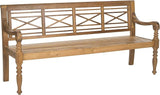 Safavieh Patio Collection Martin Adirondack Acacia Wood Bench, Natural - Photo 4
