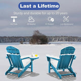 FOOWIN Folding Adirondack Chair, HDPE Adirondack Chairs with Cup Holder - Photo 6