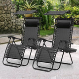 MoNiBloom Zero Gravity Chair with Canopy Shade, Patio Anti Gravity Recliner - Photo 4