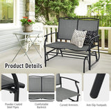 Tangkula 2-Person Patio Glider Bench, Outdoor Rocker Glider Loveseat Chair W/Heavy-Duty Steel Frame - Photo 5
