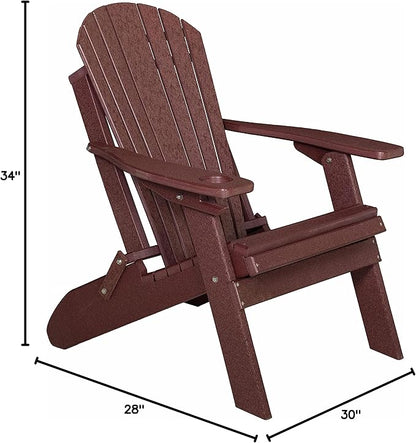 Furniture Barn USA Poly Folding Adirondack Chair, Cherrywood