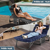 MOPHOTO Folding Chaise Lounge Chair 5-Position, Folding Cot, Heavy Duty Patio Chaise Lounges for Outside, Poolside - Photo 5