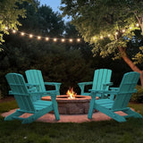 Folding Adirondack Chair Wood Texture 2 Pack, HDPE All-Weather Fire Pit Chairs - Photo 2