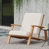 Merax Acacia Wood Outdoor Chaise Lounge Chair - Photo 4