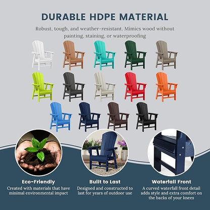 WO WESTIN OUTDOOR HDPE Laguna Adirondack Casual Patio Dining Chair,Navy Blue