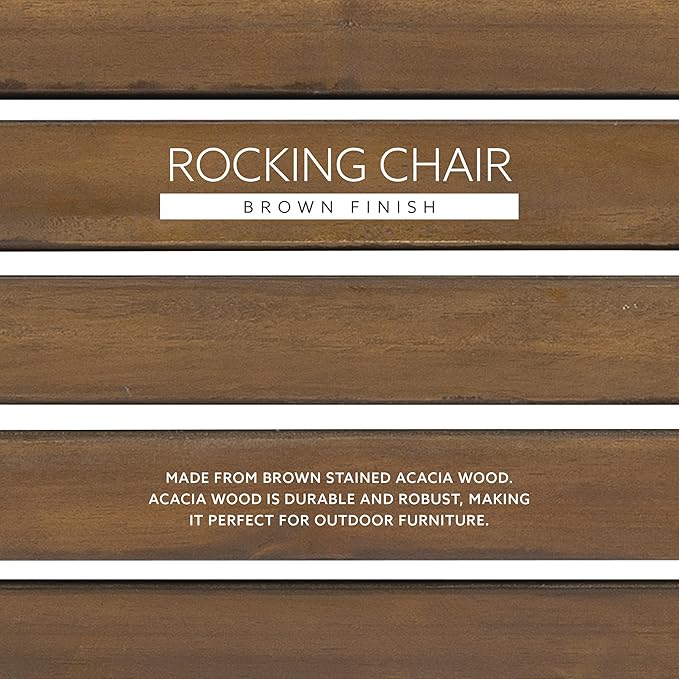 Linon Woodstock Rocking Chair, Teak