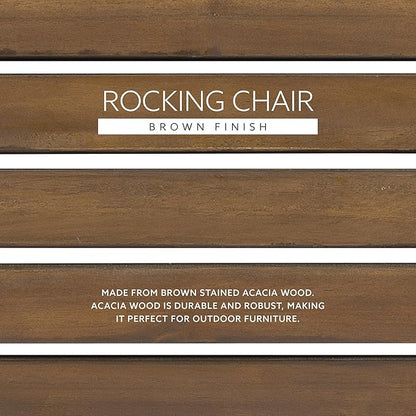 Linon Woodstock Rocking Chair, Teak