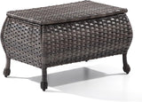 Outdoor Wicker Coffee Table - Patio PE Rattan Coffee Table with Storage Room Suitable for Patio Deck Garden Porch, Brown - Photo 7