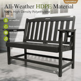 Sophia & William HDPE Outdoor Bench Weatherproof, 2-Person Garden Bench with Cup Holders, 700 lbs Capacity - Photo 4