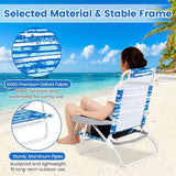 GYMAX Beach Chairs, 2Pcs Folding Camping Chair with Adjustable Backrest, Shoulder Strap, Cup Holder & Headrest - Photo 7
