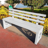 Outdoor Metal Garden Bench, Outdoor Benches Weatherproof with Backrest, Patio Bench for Outside Park, Picnic, Yard - Photo 1