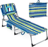 Giantex Face Down Tanning Chair, Folding Beach Lounge Chair w/ 4-Position Adjustable Backrest - Photo 1