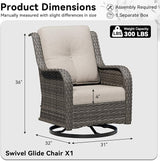 Outdoor Swivel Rocker Patio Chair - Outdoor Wicker Patio Furniture with Thickened Olefin Cushions - Photo 2