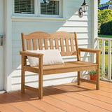 ONBRILL Outdoor Bench, 2-Person Poly Lumber Garden Bench with 800 lbs Weight Capacity - Photo 9