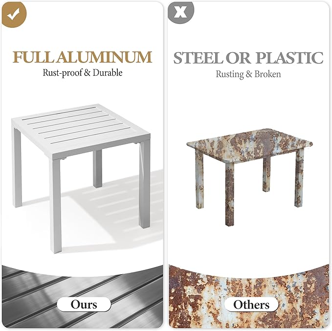 Crestlive Products Aluminum Outdoor Side Table, Pool Lounge Chair Side Table - Photo 5